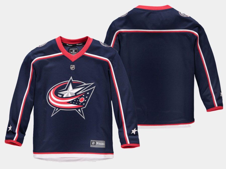 youthblue jackets navy home replica blank jersey