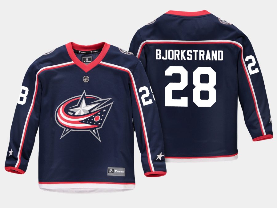 youthblue jackets oliver bjorkstrand navy home replica player jersey