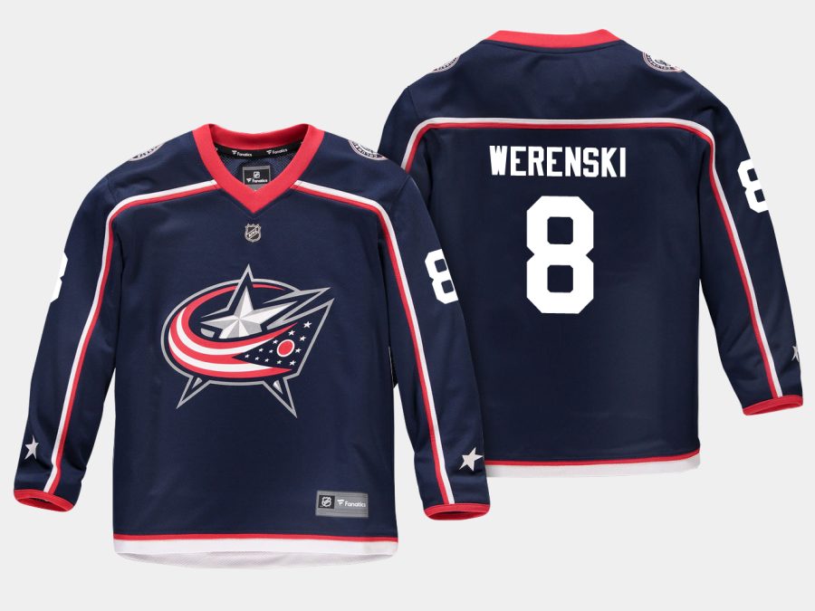 youthblue jackets zach werenski navy home replica player jersey