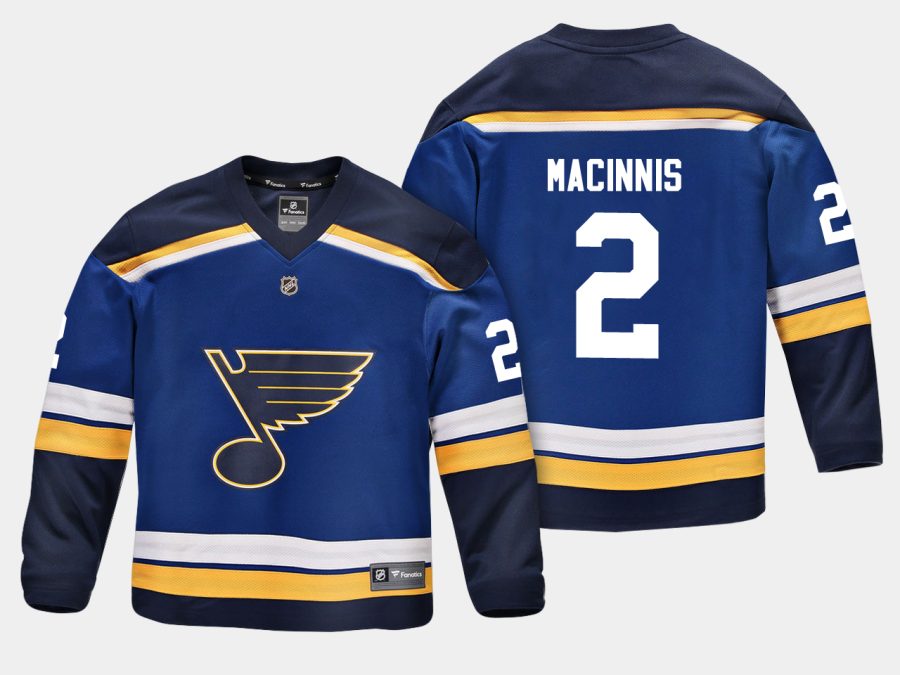 youthblues al macinnis blue home replica player jersey