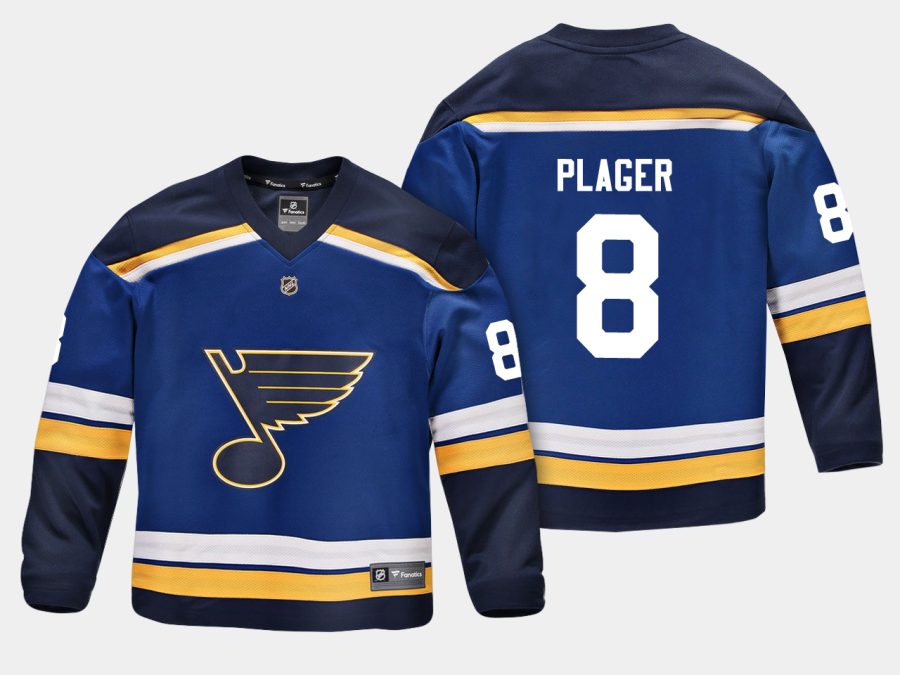 youthblues barclay plager blue home replica player jersey