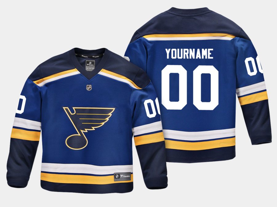 youthblues custom blue home replica player jersey