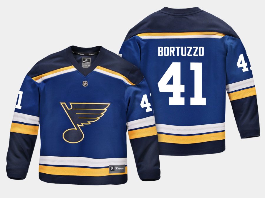 youthblues robert bortuzzo blue home replica player jersey