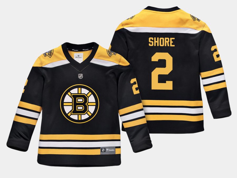 youthbruins eddie shore black home replica player jersey