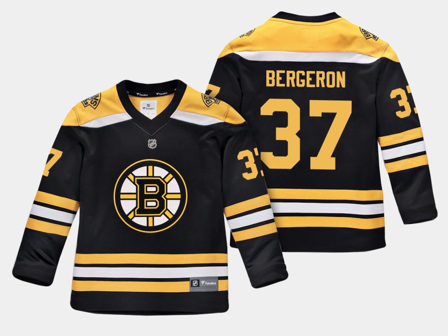 youthbruins patrice bergeron black home replica player jersey