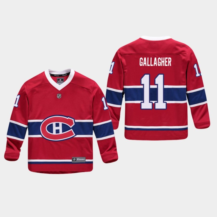 youthcanadiens brendan gallagher red home replica player jersey