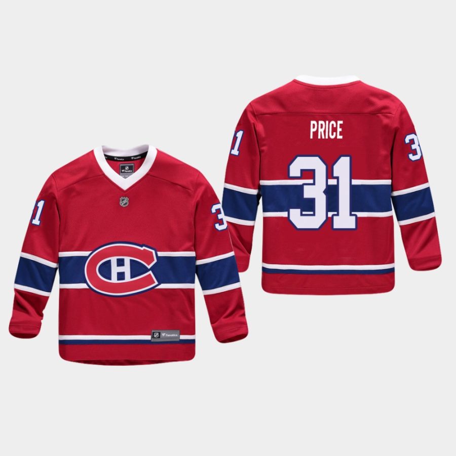 youthcanadiens carey price red home replica player jersey