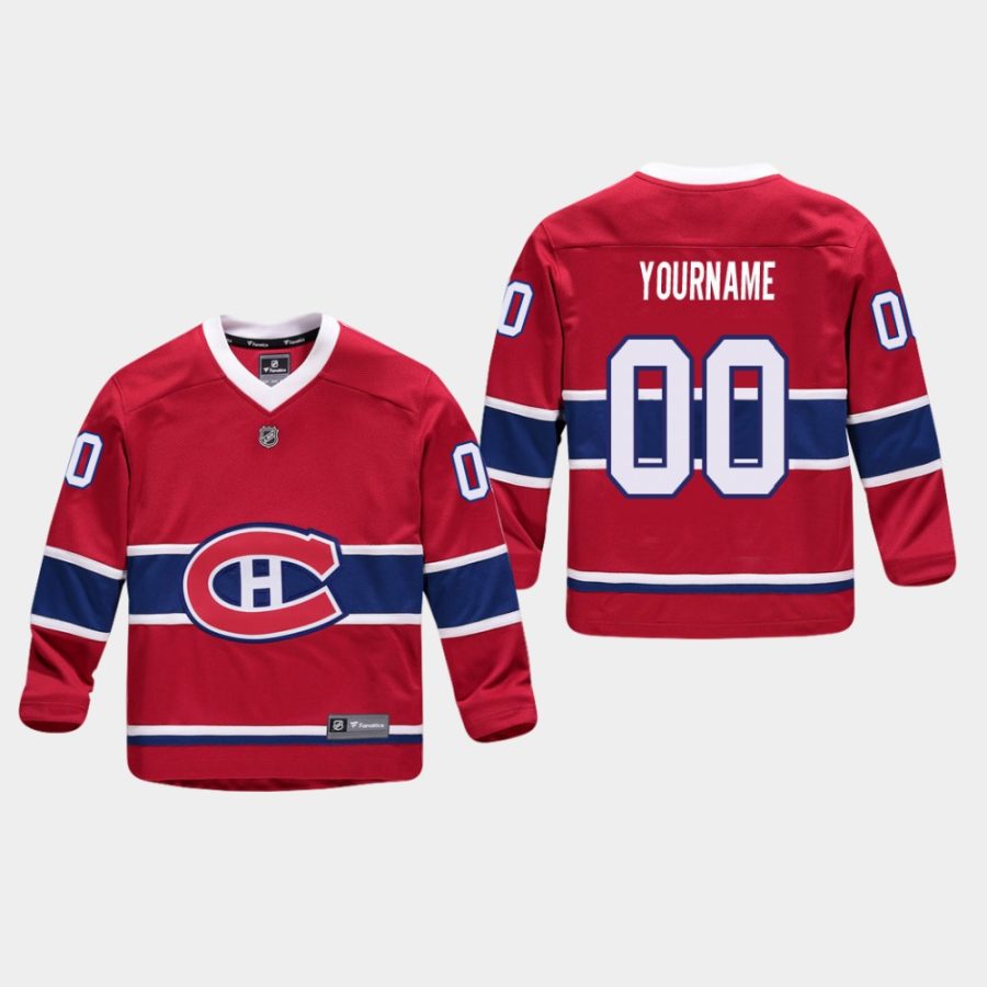 youthcanadiens custom red home replica player jersey