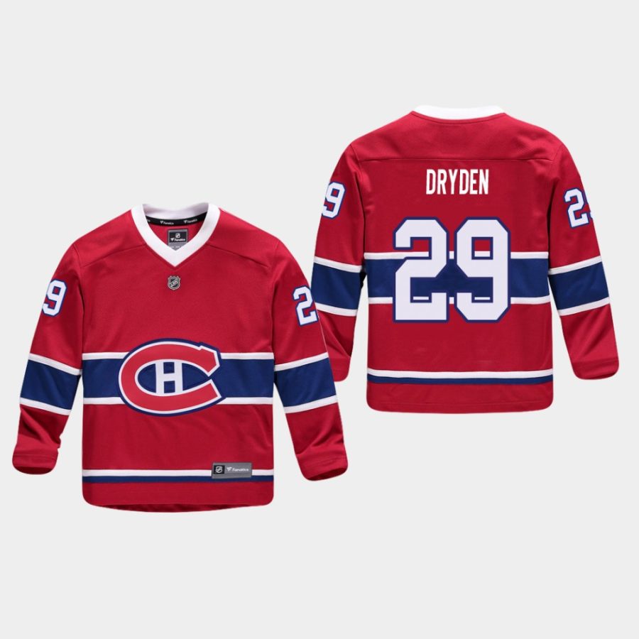 youthcanadiens ken dryden red home replica player jersey