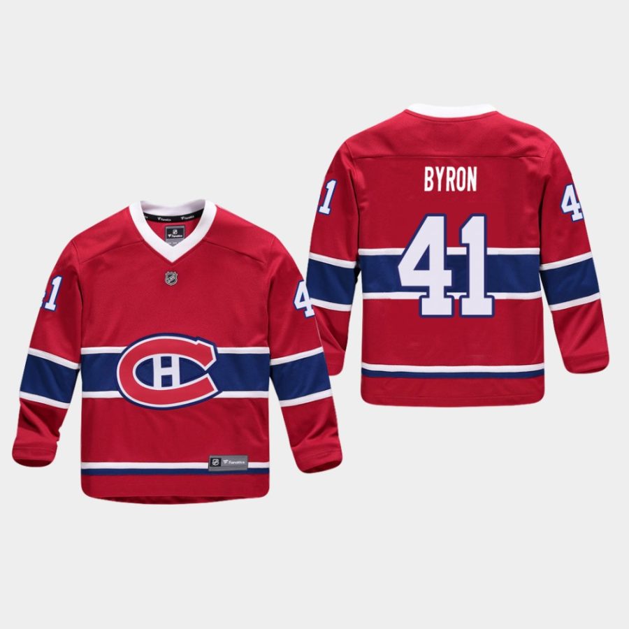 youthcanadiens paul byron red home replica player jersey