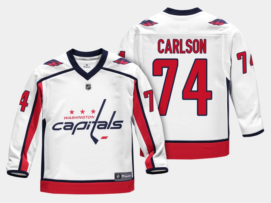 youthcapitals john carlson white road replica player jersey