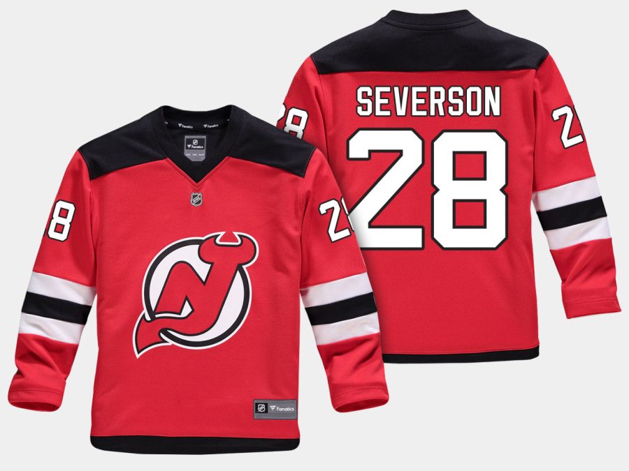 youthdevils damon severson red home replica player jersey