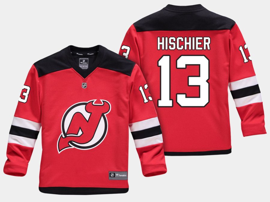 youthdevils nico hischier red home replica player jersey