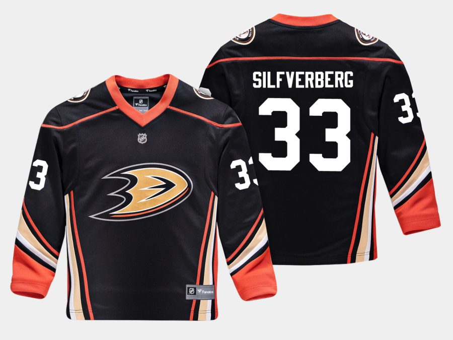 youthducks jakob silfverberg black home replica player jersey