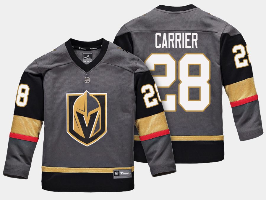 youthgolden knights william carrier black home premier breakaway player jersey