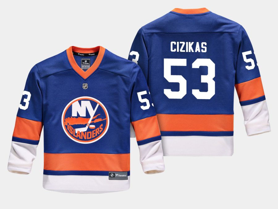 youthislanders casey cizikas blue home replica player jersey