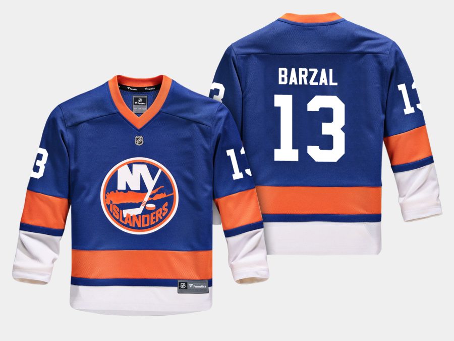 youthislanders mathew barzal blue home replica player jersey