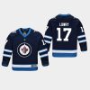 youthjets adam lowry navy home replica player jersey