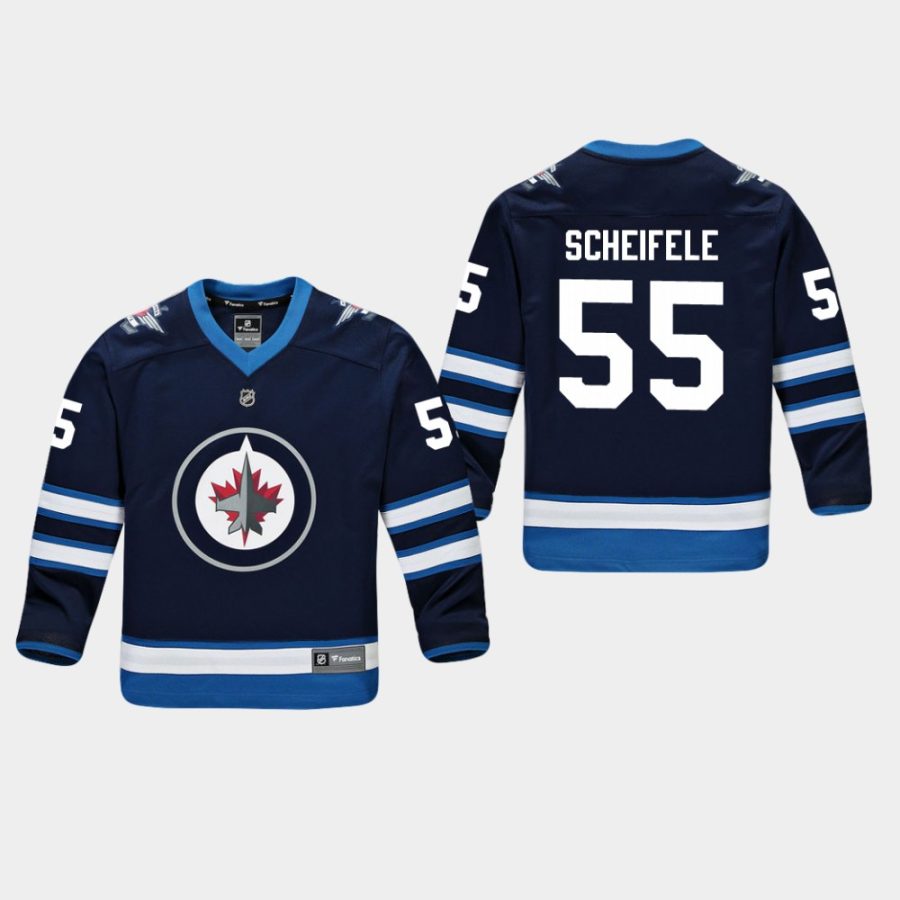 youthjets mark scheifele navy home replica player jersey