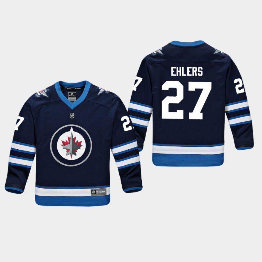 youthjets nikolaj ehlers navy home replica player jersey