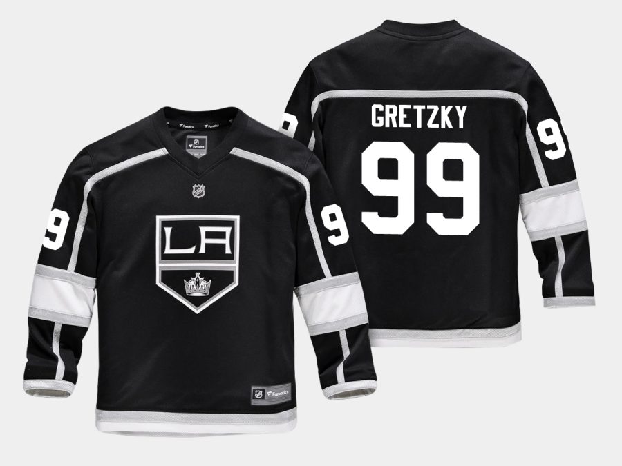 youthkings wayne gretzky black home replica player jersey