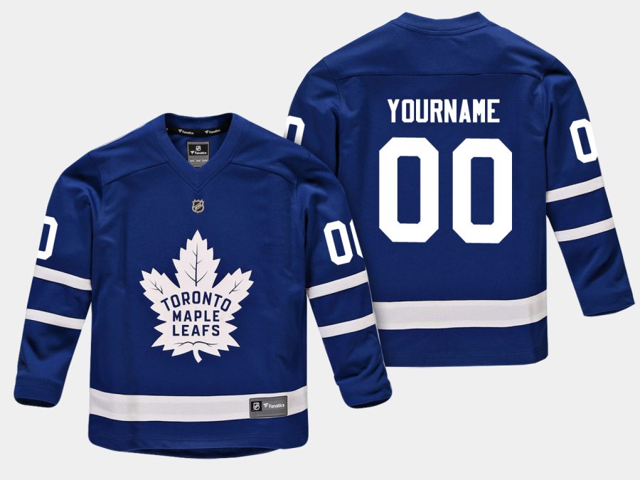 youthmaple leafs custom blue home replica player jersey