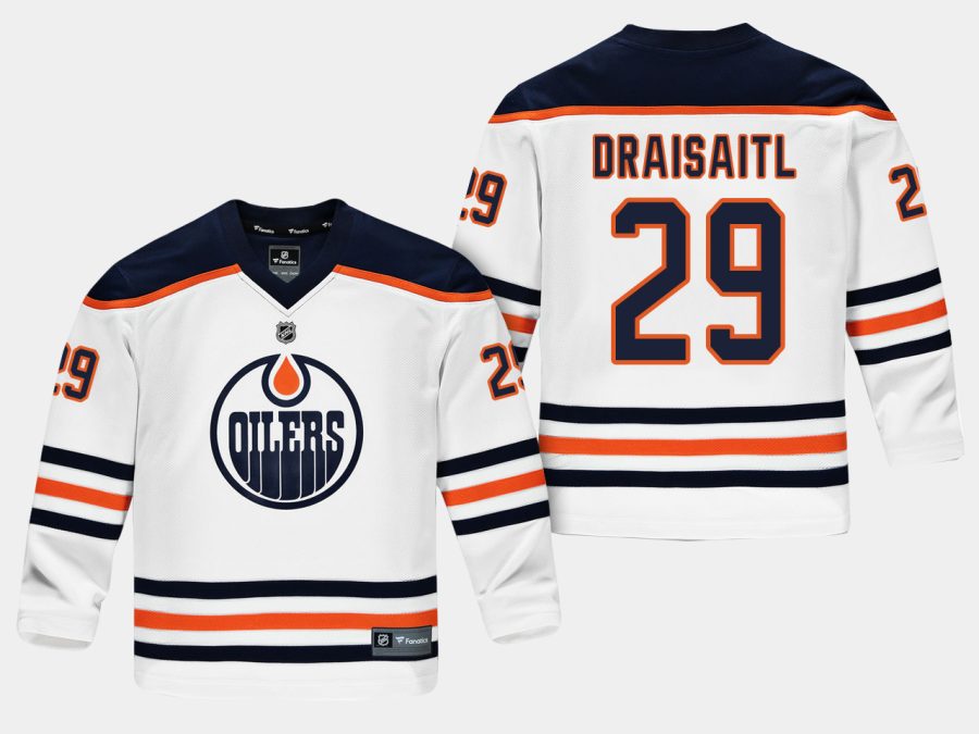 youthoilers leon draisaitl white road replica player jersey