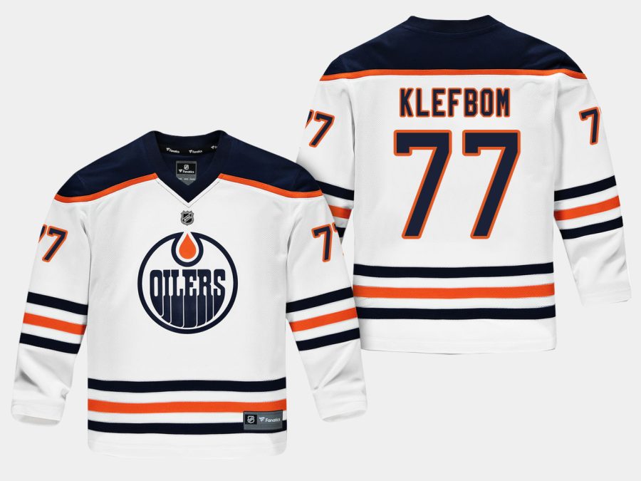 youthoilers oscar klefbom white road replica player jersey