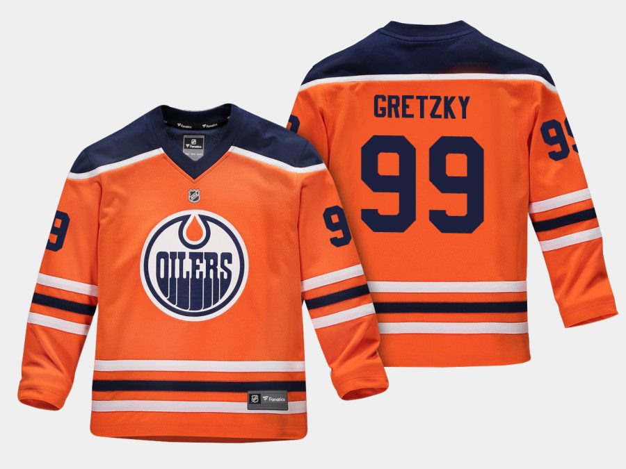 youthoilers wayne gretzky orange home replica player jersey