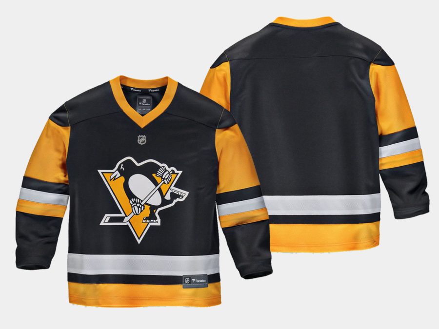 youthpenguins black home replica blank jersey