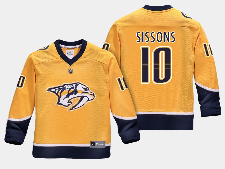 youthpredators colton sissons yellow home replica player jersey