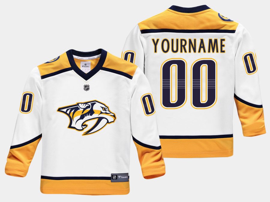 youthpredators custom white road replica player jersey