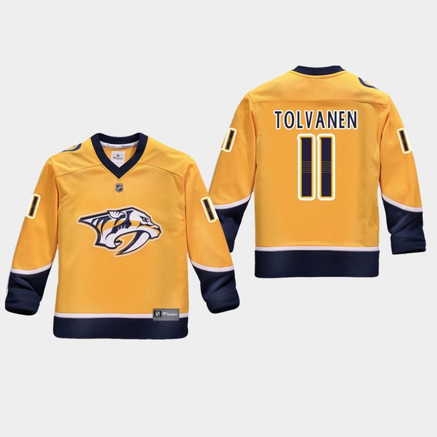 youthpredators eeli tolvanen yellow home replica player jersey