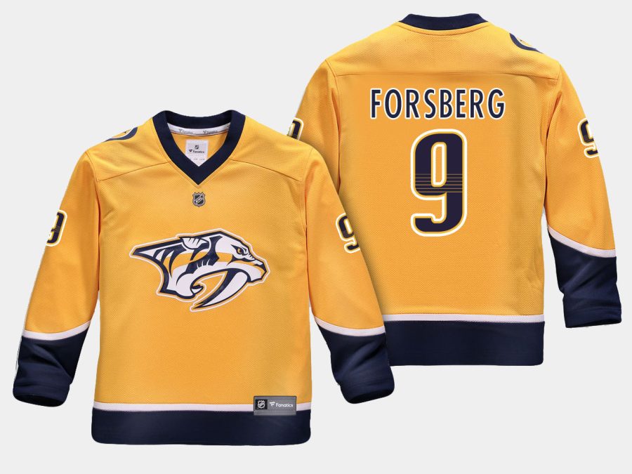 youthpredators filip forsberg yellow home replica player jersey