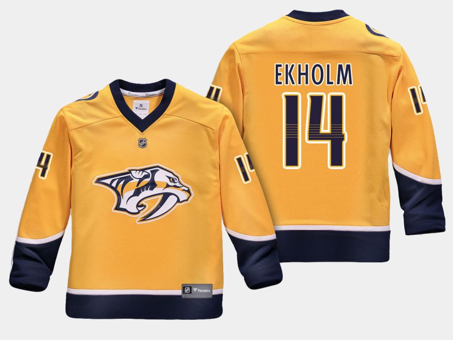 youthpredators mattias ekholm yellow home replica player jersey