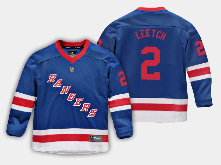 youthrangers brian leetch blue home replica player jersey