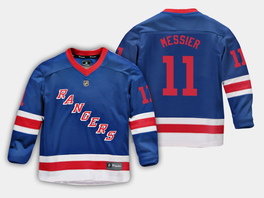 youthrangers mark messier blue home replica player jersey