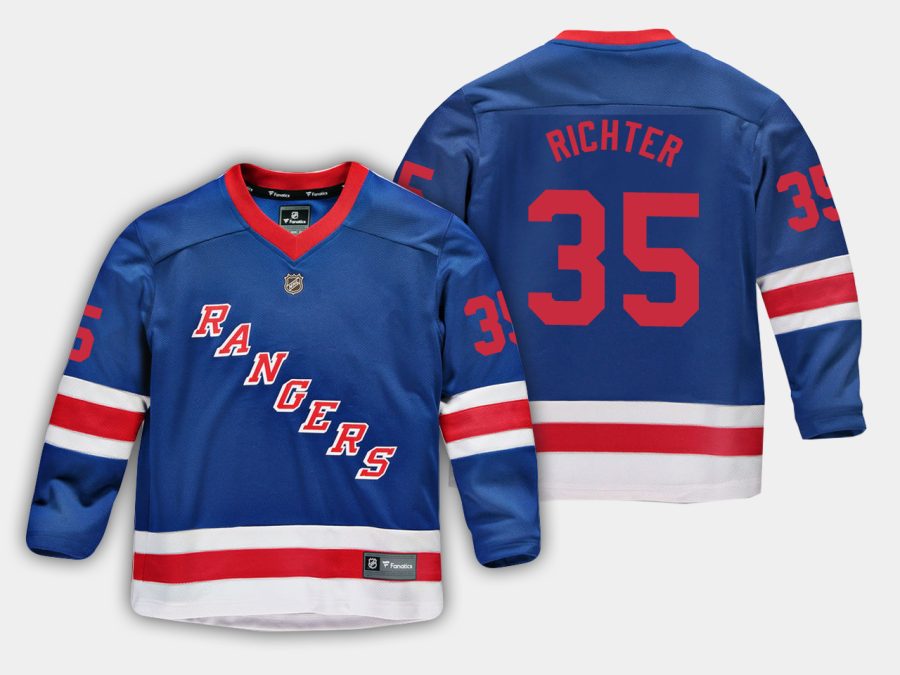 youthrangers mike richter blue home replica player jersey