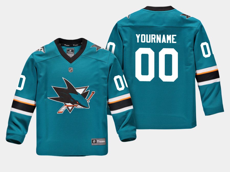 youthsharks custom teal home replica player jersey