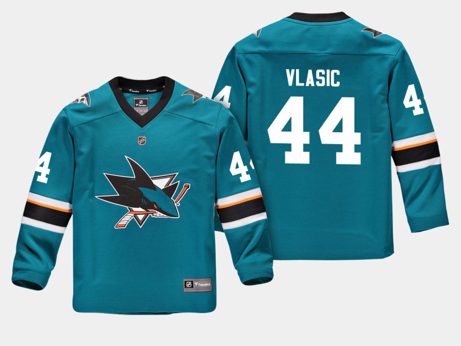 youthsharks marc edouard vlasic teal home replica player jersey