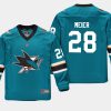 youthsharks timo meier teal home replica player jersey