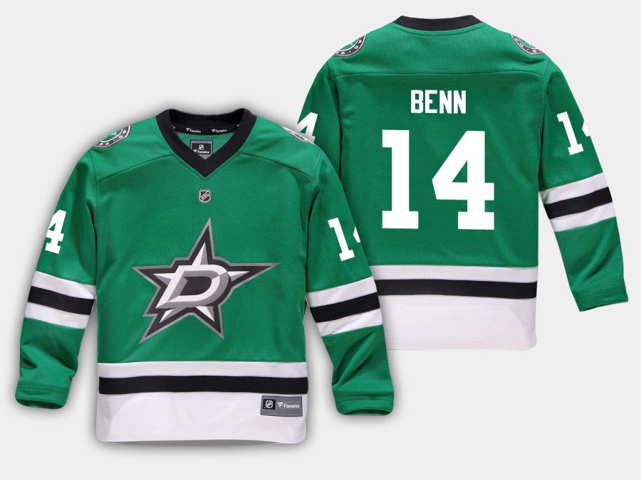 youthstars jamie benn green home replica player jersey