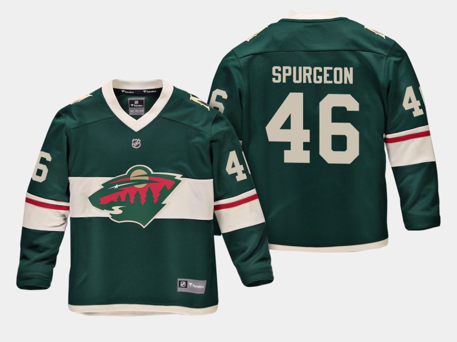 youthwild jared spurgeon red home replica player jersey