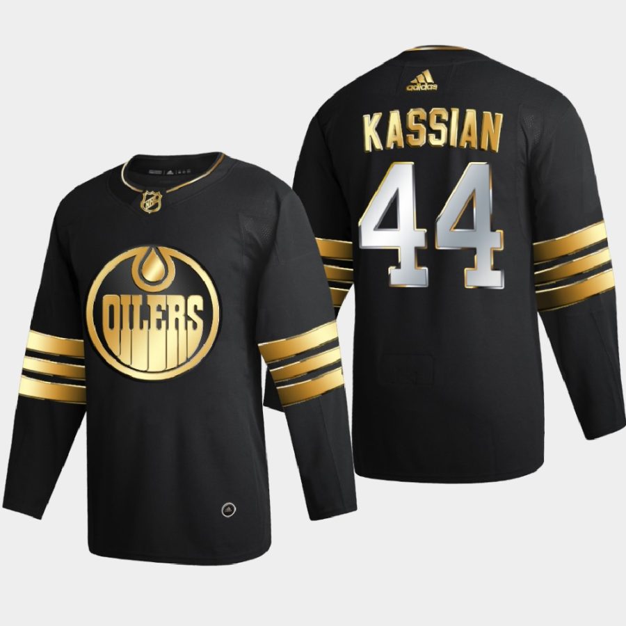 zack kassian oilers black golden edition limited authentic jersey