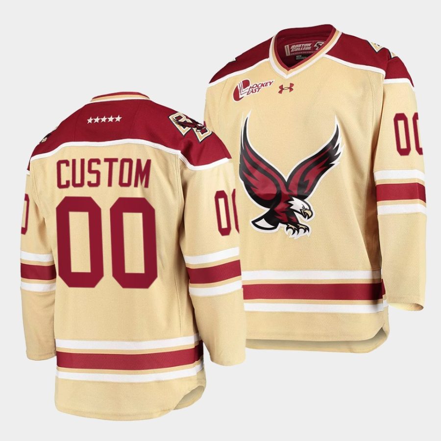 2021 22 boston college eagles custom college hockey beige alternate jersey