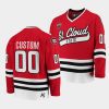 2021 22 st. cloud state huskies custom college hockey red away jersey