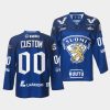 2021 22finland custom away blue hockey jersey