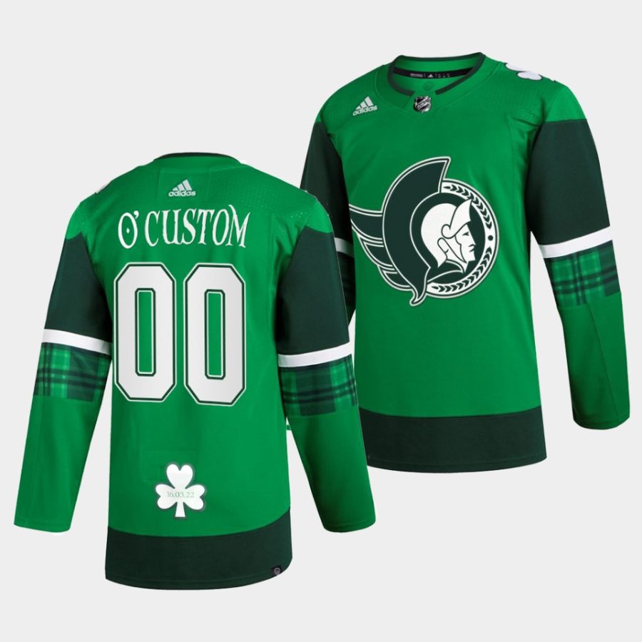 2022 senators custom green st. patrick jersey