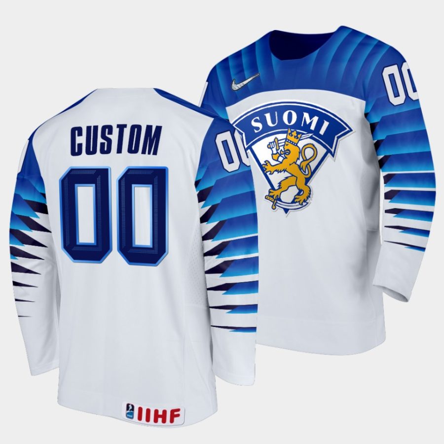 2022finland custom 2022 iihf world junior championship white home jersey