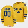 2022sweden custom 2022 iihf world junior championship gold home jersey